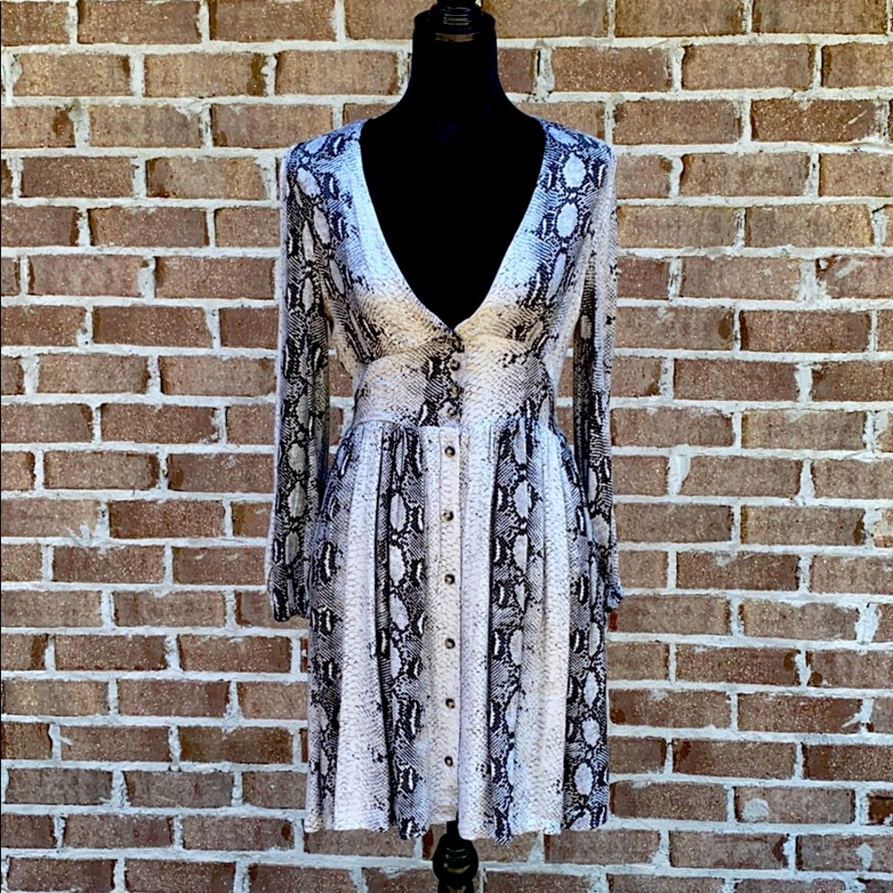 Black Snakeskin Dress, Sz Small- Gorgeous! New